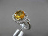 ESTATE 1.82CT DIAMOND & EXTRA FACET CITRINE 14KT WHITE GOLD HALO ENGAGEMENT RING