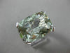 ESTATE EXTRA LARGE 15.22CT DIAMOND & AAA GREEN AMETHYST 14KT WHITE GOLD 3D RING