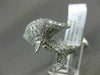 ESTATE 1.82CT DIAMOND 14KT WHITE GOLD 3D HANDCRAFTED HAPPY DOLPHIN FUN RING
