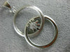 ESTATE LARGE .19CT DIAMOND 18K WHITE GOLD DOUBLE CIRCLE LOVE KNOT FLOWER PENDANT