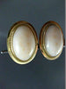 ANTIQUE LARGE OVAL AAA CORAL 18KT YELLOW GOLD CLIP ON EARRINGS BEAUTIFUL #2842