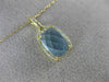 ESTATE 1.96CT DIAMOND & AAA BLUE TOPAZ 14KT YELLOW GOLD RECTANGULAR LOVE PENDANT