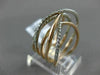 ESTATE WIDE .41CT DIAMOND 14KT WHITE & ROSE GOLD MULTI ROW CRISS CROSS LOVE RING