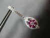 ESTATE 1.52CT DIAMOND & AAA RUBY 18KT WHITE GOLD MARQUISE SHAPE HANGING EARRINGS