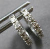 ESTATE SMALL .20CT DIAMOND 14KT WHITE GOLD FILIGREE HUGGIE HOOP EARRINGS #27900