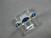 ESTATE .67CT DIAMOND & AAA SAPPHIRE 14K WHITE GOLD HALO WEDDING ANNIVERSARY RING