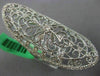 ESTATE EXTRA LARGE .94CT DIAMOND 18K WHITE GOLD OPEN FILIGREE OVAL COCKTAIL RING