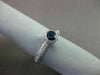 ESTATE .97CT DIAMOND & AAA SAPPHIRE 18KT WHITE GOLD 3D SOLITAIRE ENGAGEMENT RING