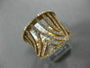 ESTATE LARGE 1.01CT DIAMOND 18KT ROSE GOLD MULTI ROW OPEN FILIGREE COCKTAIL RING