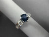 ESTATE 1.54CT DIAMOND & AAA SAPPHIRE 18KT WHITE GOLD 3D ENGAGEMENT RING #26393