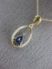 ESTATE .52CT DIAMOND & AAA TANZANITE 14KT YELLOW GOLD CLASSIC TEAR DROP PENDANT