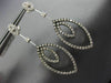 LARGE 1.88CT WHITE & CHOCOLATE FANCY DIAMOND 14KT WHITE GOLD 3D HANGING EARRINGS