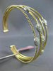 ESTATE WIDE 1.12CT DIAMOND 14KT TRI COLOR GOLD OVAL CLUSTER ROPE BANGLE BRACELET