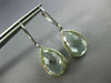 6.0CT AAA GREEN AMETHYST 14KT WHITE GOLD PEAR SHAPE LEVER BACK HANGING EARRINGS