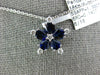 LARGE 1.44CT DIAMOND & AAA SAPPHIRE 18K WHITE GOLD FLOWER SNOWFLAKE STAR PENDANT