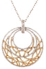 2.58CT DIAMOND 18K 2 TONE GOLD MULTI CIRCULAR INTERTWINING FUN FLOATING PENDANT