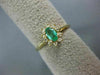ESTATE .45CT DIAMOND & AAA EMERALD 14KT YELLOW GOLD 3D OVAL FLOWER RING #21761