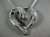 ESTATE LARGE .80CT DIAMOND 14KT WHITE GOLD CLASSIC 3D OPEN HEART PENDANT #10392