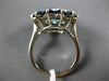ESTATE 5.40CT AAA SAPPHIRE & AQUAMARINE 14KT WHITE GOLD FLOWER HEXAGON FUN RING