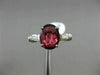 LARGE 2.69CT BAGUETTE DIAMOND & OVAL SPINEL TOURMALINE PLATINUM ENGAGEMENT RING
