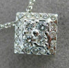 ESTATE .64CT ROUND DIAMOND 14KT WHITE GOLD CLUSTER SQUARE FLOWER PENDANT #12006