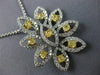 ESTATE EXTRA LARGE 2.41CT WHITE & FANCY YELLOW DIAMOND 18K TWO TONE GOLD PENDANT