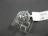 ESTATE .99CT DIAMOND 18K WHITE GOLD HALO 3D SOLITAIRE ENGAGEMENT RING AMAZING!