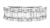 1.92CT DIAMOND 18KT WHITE GOLD ROUND & BAGUETTE 3 ROW SEMI ETERNITY WEDDING RING