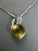 ESTATE 2.91CT DIAMOND & AAA CITRINE 14KT WHITE GOLD SQUARE LEAF FLOATING PENDANT