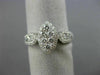 ESTATE WIDE .98CT DIAMOND 18KT WHITE GOLD 3D HALO MARQUISE SHAPE HEART LOVE RING
