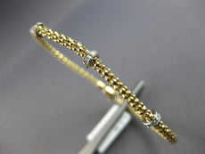0.06CT DIAMOND 14KT 2 TONE GOLD PAST PRESENT FUTURE FLEXIBLE MESH BANGLE BRACELET
