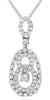 .60CT DIAMOND 18KT WHITE GOLD 3D SOLITAIRE OVAL LOVE KNOT FUN FLOATING PENDANT