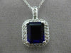 ESTATE LARGE 4.61CT DIAMOND & AMETHYST 14KT WHITE GOLD MILGRAIN FLOATING PENDANT