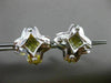 ESTATE LARGE .74CT FANCY YELLOW DIAMOND 14KT WHITE GOLD 3D X LOVE STUD EARRINGS