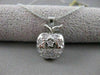 ESTATE DIAMOND 14KT WHITE GOLD BIG APPLE NEW YORK PENDANT STARS & STRIPES #7801