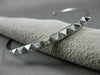 ESTATE .20CT DIAMOND 14KT WHITE GOLD PYRAMID SPIKE FLEXIBILE FUN BANGLE BRACELET