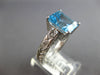 4.03CT DIAMOND & AAA BLUE TOPAZ 14KT WHITE GOLD CUSHION & ROUND ENGAGEMENT RING