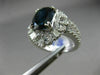 ESTATE LARGE 6.71CT DIAMOND & AAA SAPPHIRE 18KT WHITE GOLD 3D BALLERINA RING
