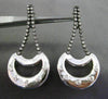 ESTATE LARGE 1.20CT DIAMOND 14KT WHITE & BLACK GOLD 3D ETOILE HANGING EARRINGS