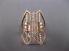 ESTATE LARGE 1.35CT DIAMOND 14KT ROSE GOLD CLASSIC MULTI BAR DOUBLE V FUN RING