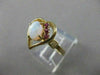ESTATE AAA OPAL RUBY 14K YELLOW GOLD OPEN HEART COCKTAIL CLUSTER RING 13MM #4014
