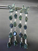 LARGE 23.74CT DIAMOND & ALEXANDRITE 14KT WHITE GOLD 3D FLOWER HANGING EARRINGS