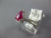 .94CT DIAMOND & AAA RUBY 14KT WHITE GOLD PEAR SHAPE & ROUND HALO FRIENDSHIP RING