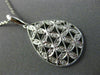 ESTATE .14CT DIAMOND 14KT WHITE GOLD FILIGREE TEAR DROP FLOWER FLOATING PENDANT