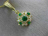 ESTATE .83CT DIAMOND & AAA EMERALD 14KT YELLOW GOLD 3D CLUSTER PENDANT #17629