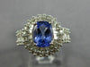 ESTATE 2.25CT DIAMOND & TANZANITE 14KT WHITE GOLD 3D DOUBLE HALO ENGAGEMENT RING