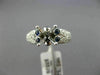 ESTATE .88CT DIAMOND & SAPPHIRE 14KT WHITE GOLD PAVE SEMI MOUNT ENGAGEMENT RING