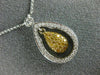 ESTATE .84CT WHITE & FANCY YELLOW DIAMOND 18KT TWO TONE GOLD TEAR DROP NECKLACE