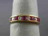 ESTATE .66CT DIAMOND & AAA RUBY 14K YELLOW GOLD CHANNEL WEDDING ANNIVERSARY RING