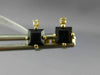 ESTATE .74CT DIAMOND & AAA SAPPHIRE 14K YELLOW GOLD SQUARE STUD EARRINGS #22824